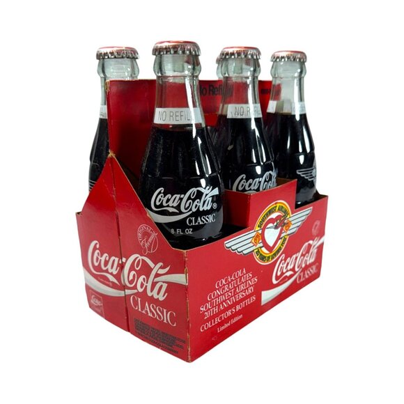 Coca-Cola Other - Southwest Airlines 20th Anniversary Coca-Cola Classic Commemorative Bottles 8 Fl